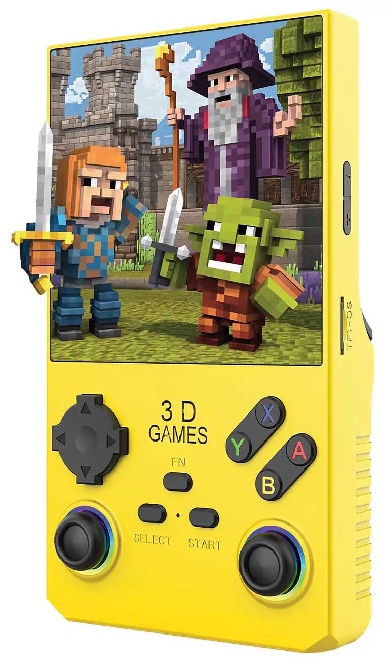 Porodo Retro Gaming Console / 4 inch Screen / Battery-Powered / 10 Hours of Usage / Yellow