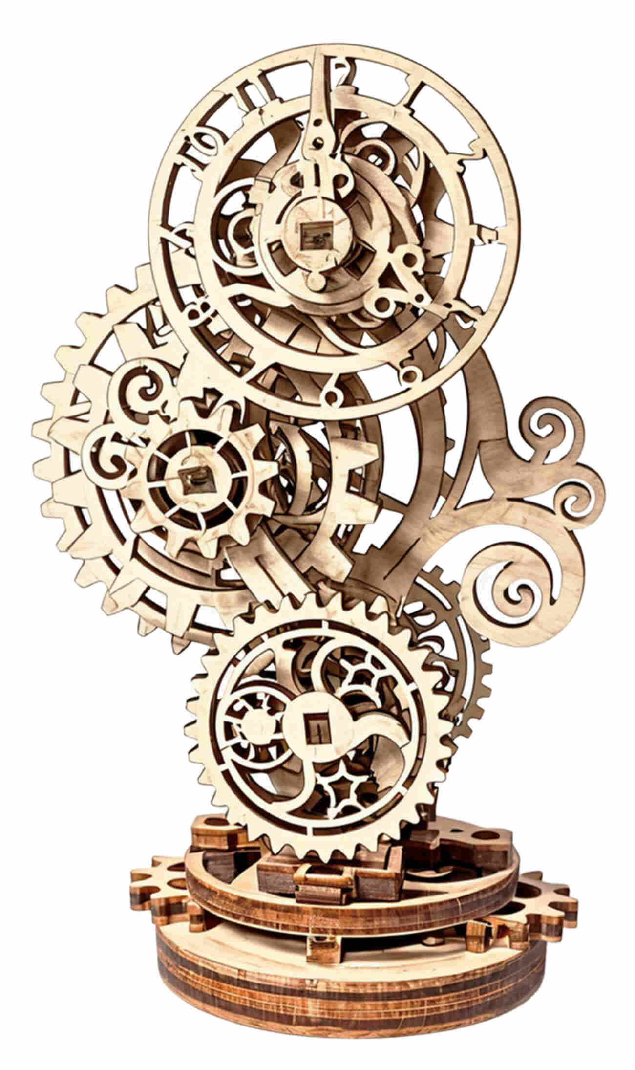Ugears Mechanical Assembly Game / Wooden Pieces / Beautiful 3D Design / Steampunk Clock