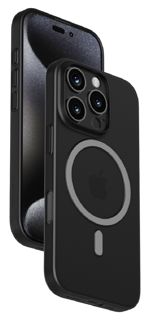 كفر Momax Lite لايفون 16 برو / يدعم MagSafe / تصميم نحيف / ضد الطيحات / اسود