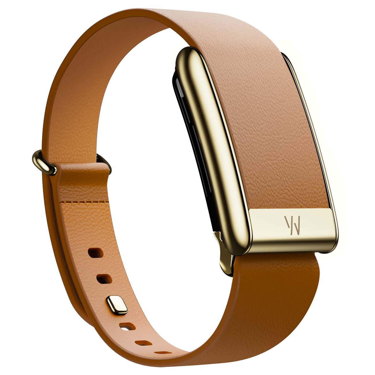 Whoop 5 LeatherLuxe Tapered Band / Large & XL / Camel with Gold