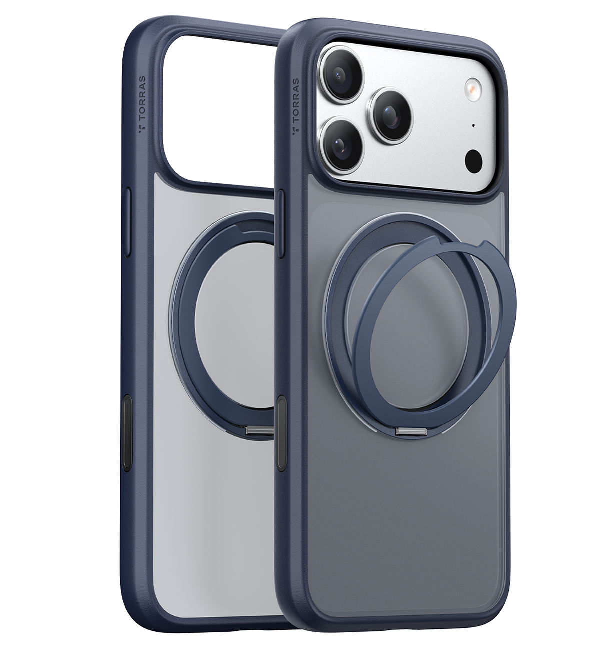 كفر Torras Ostand Pro لايفون 17 برو ماكس / يدعم MagSafe / مع مسكة مدمجة / ضد الطيحات / ازرق