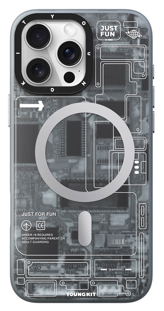 YoungKit Futuristic Case for iPhone 16 Pro / Support MagSafe / Drop Resistant / Grey