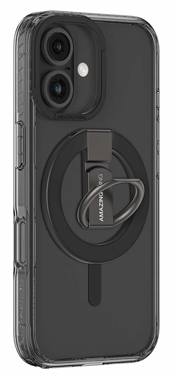 AmazingThing Titan Pro Case for iPhone 16 Plus / Built-in Grip / Drop Resistant / MagSafe / Black