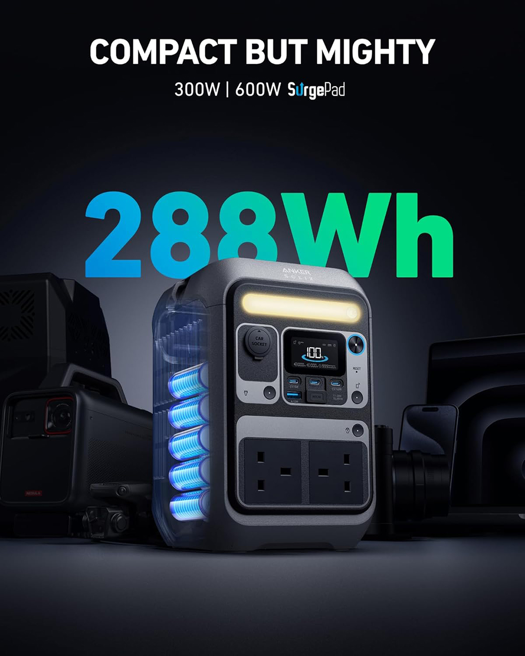Anker SOLIX C300X Portable Power Station / 300W Output / 288Wh