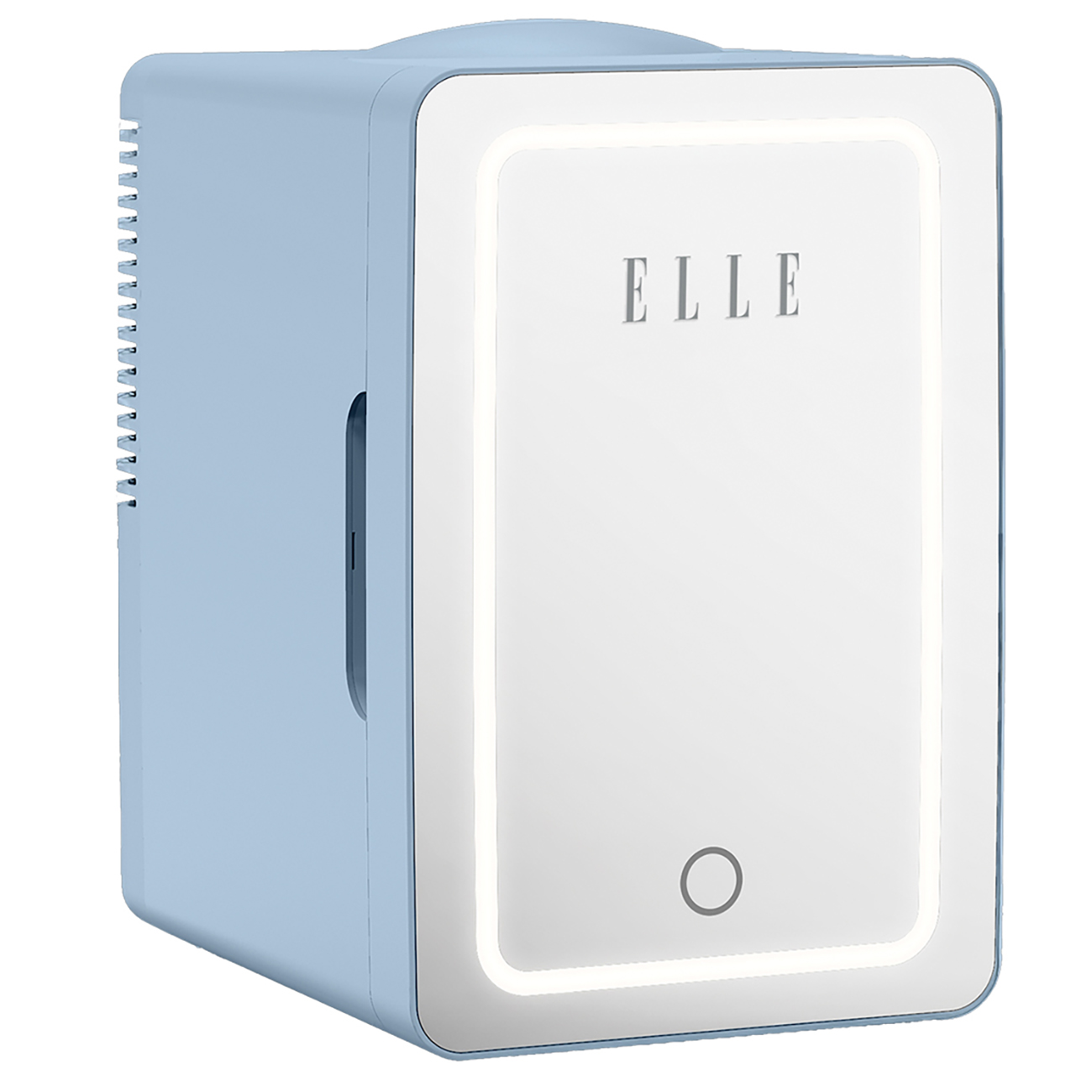 Elle Mini Cooler for Makeup & Car / 8L Capacity / Mirror with LED Light / Blue