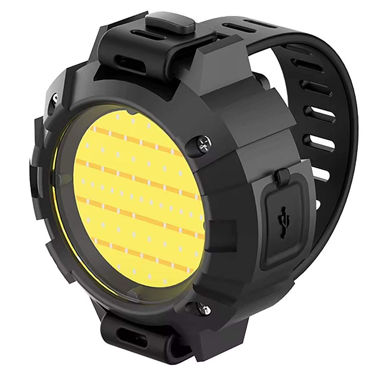 ليت كشاف متعدد الاستخدامات / اضاءة قوية / يعمل بالبطارية / مع سير قابل للتعديل / مقاوم للماء / اسود 