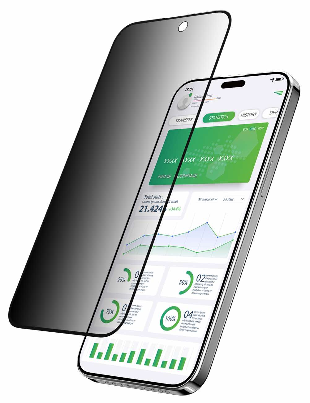 SwitchEasy Screen Protector for iPhone 16 Plus / Privacy Glass / High Hardness