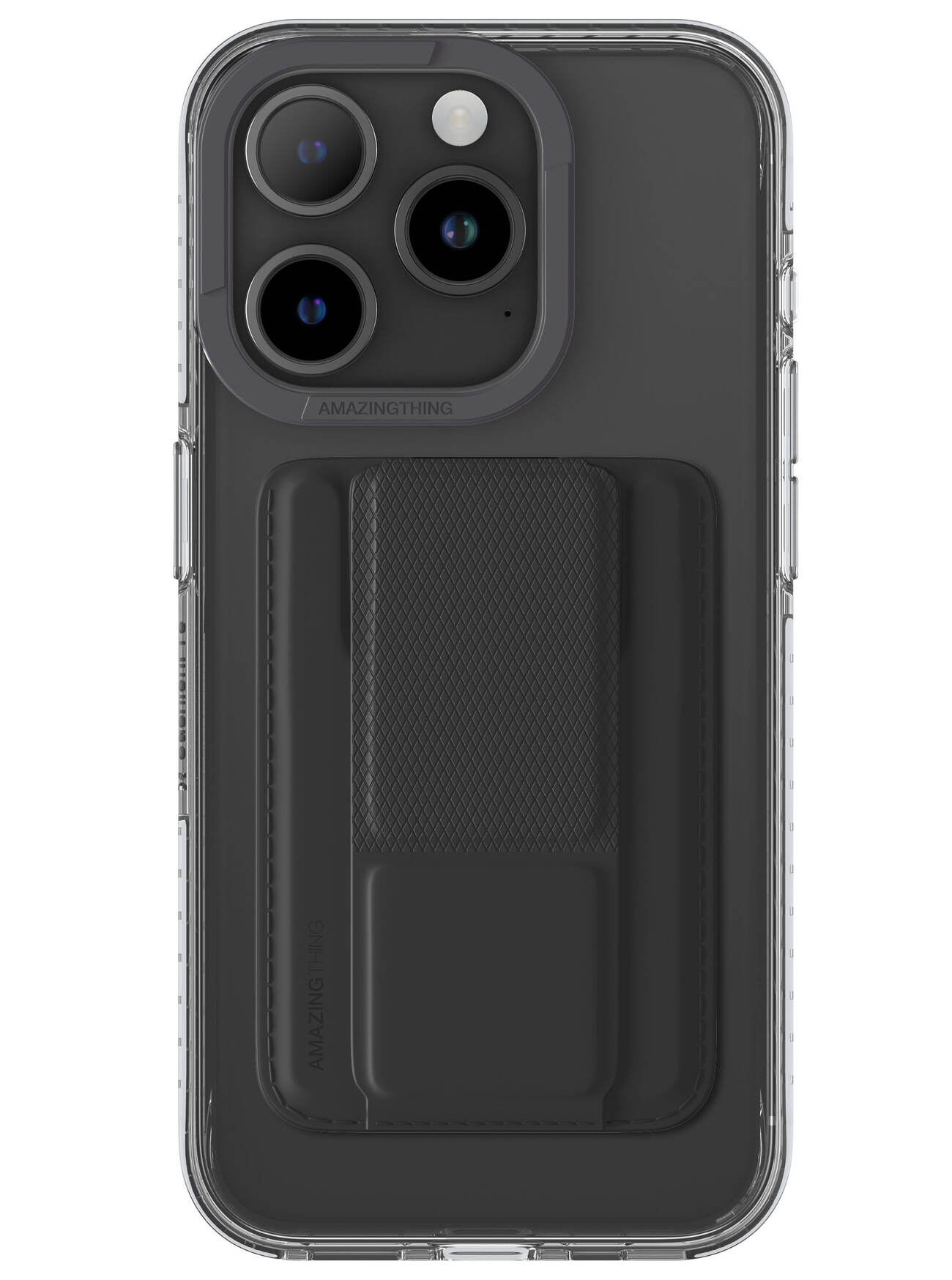 AmazingThing Titan Pro Case for iPhone 15 Pro / Supports MagSafe / Grip + Stand + Wallet / Black