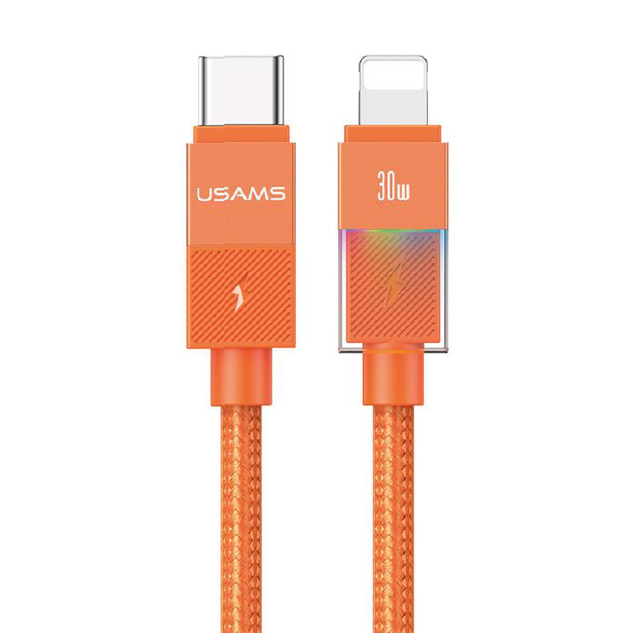 Usams Type-C to Lightning Cable / 30W Power / 1.2 Meter Length / Orange