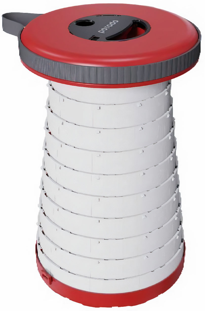 مقعد بورودو للتخييم / مع اضاءة مدمجة / طول قابل للتغيير / احمر