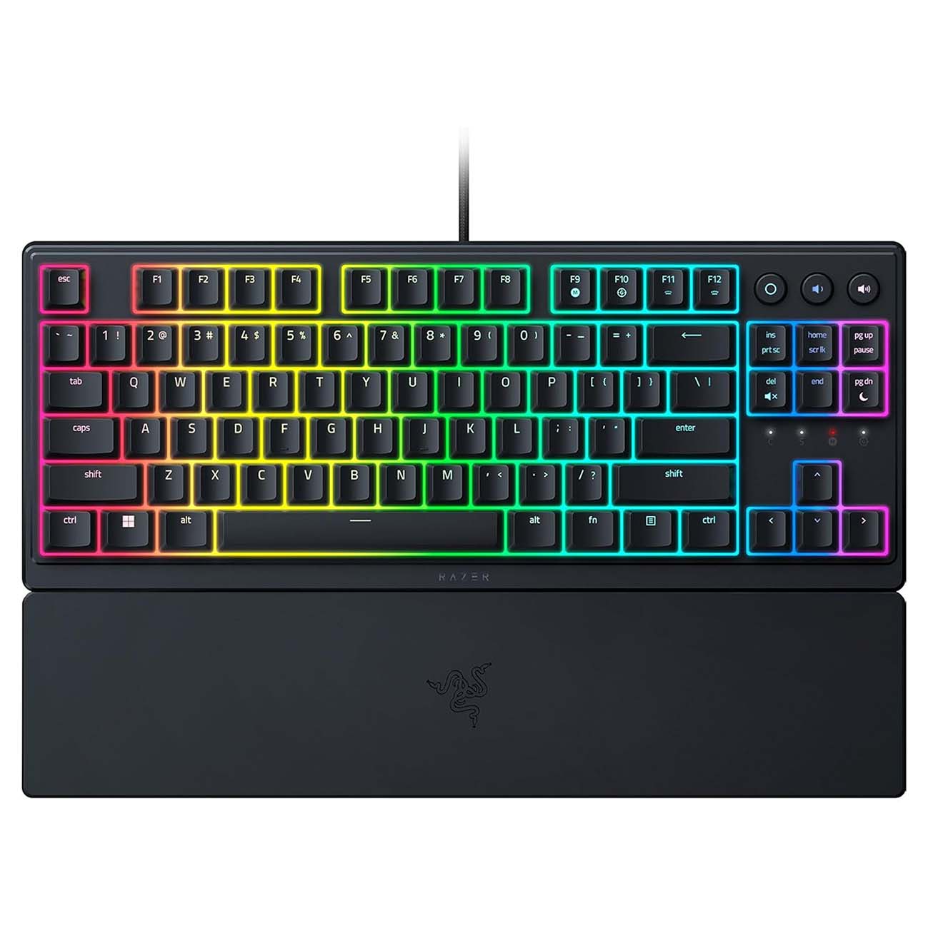 كيبورد الجيمنغ Ornata V3 السلكي من Razer / اصدار Tenkeyless / مسند يد / ليت RGB / حروف انجليزية 
