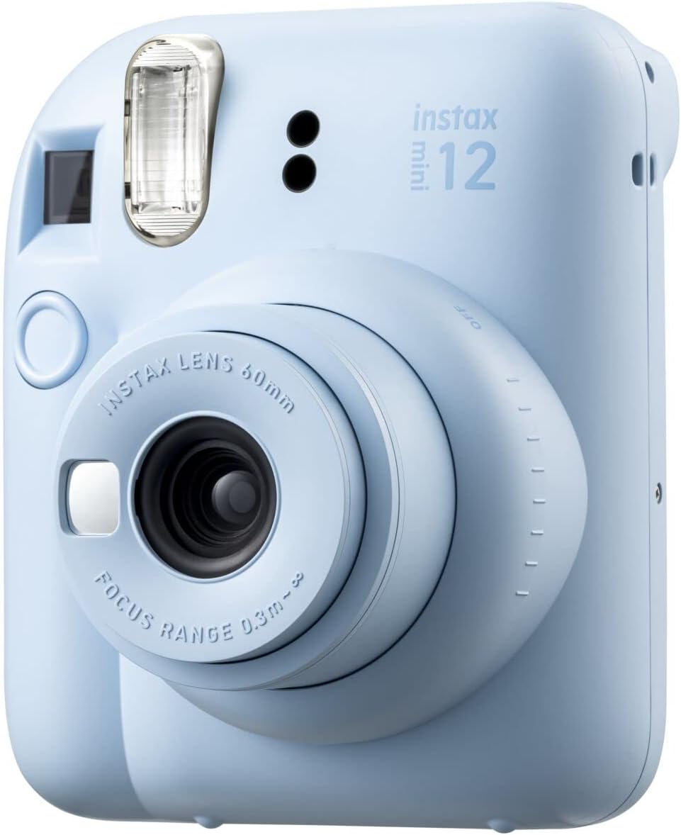 كاميرا Fujifilm instaX ميني 12 الفورية / كاميرا و طابعة / مع 10 حبات ورق / ازرق