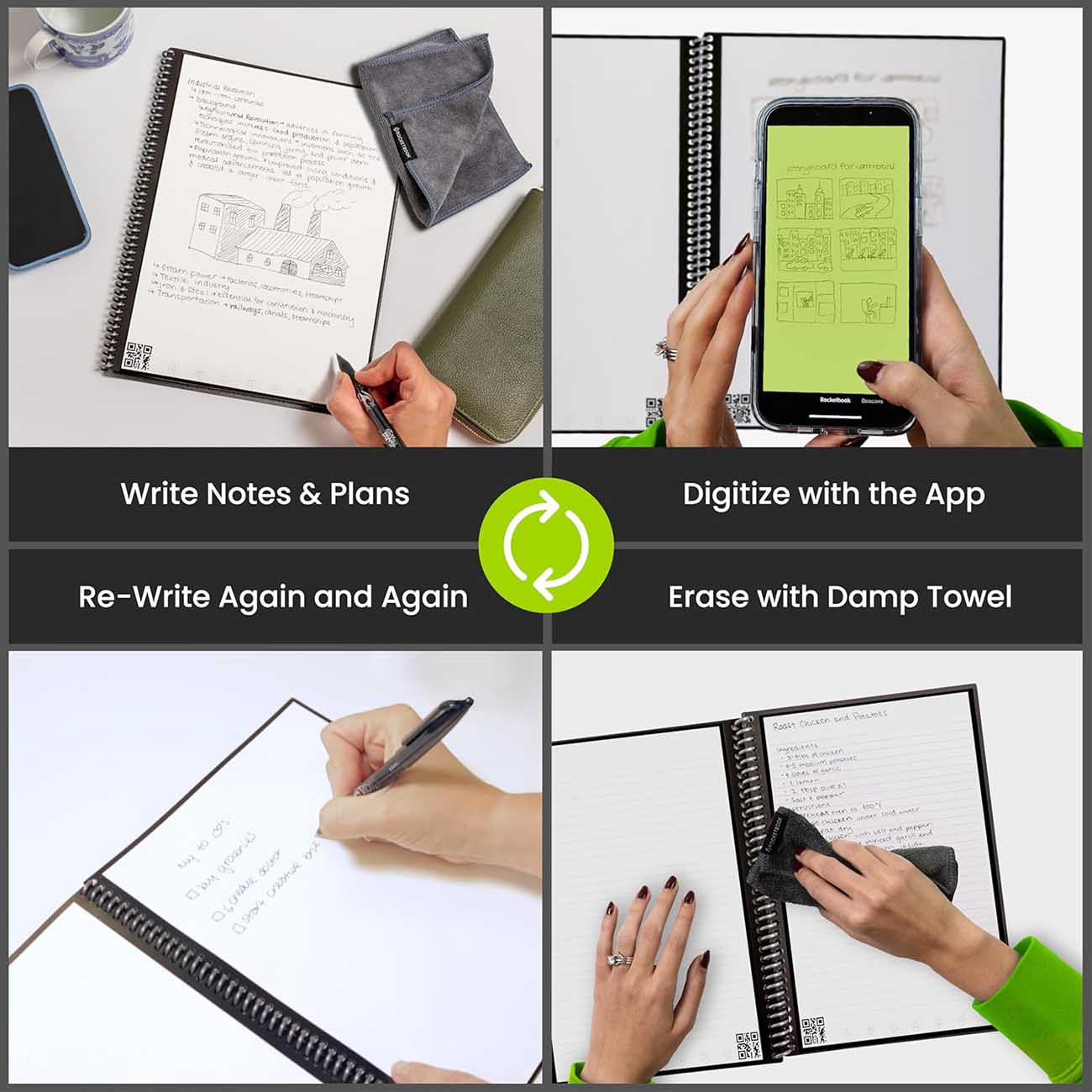 Rocketbook Core Smart Notebook / Reusable / Includes Pen / Size 8.8 x 6 ...