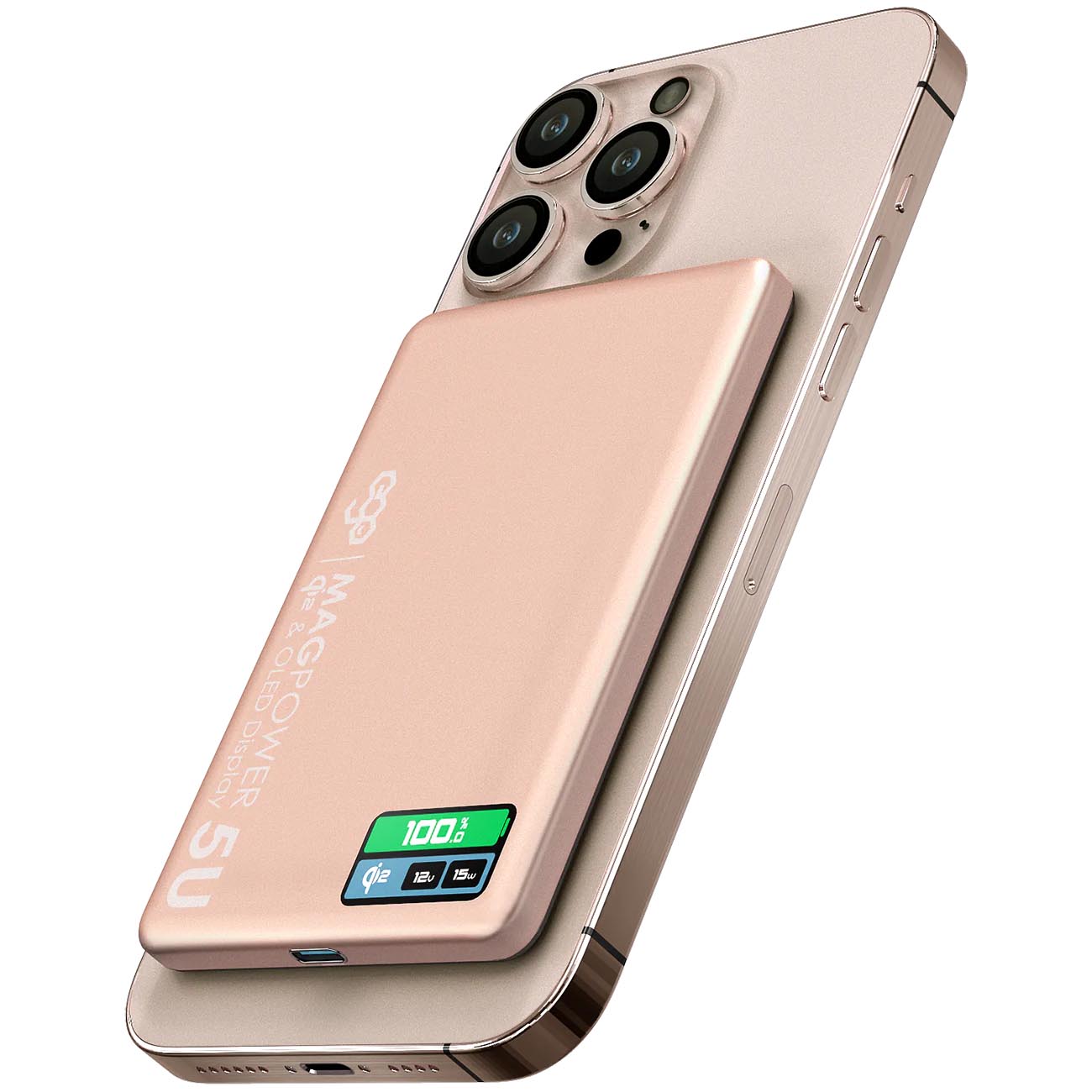 EGO MagPower 5U Magnetic Power bank / 5000 mAh Capacity / MagSafe Compatible / Pink