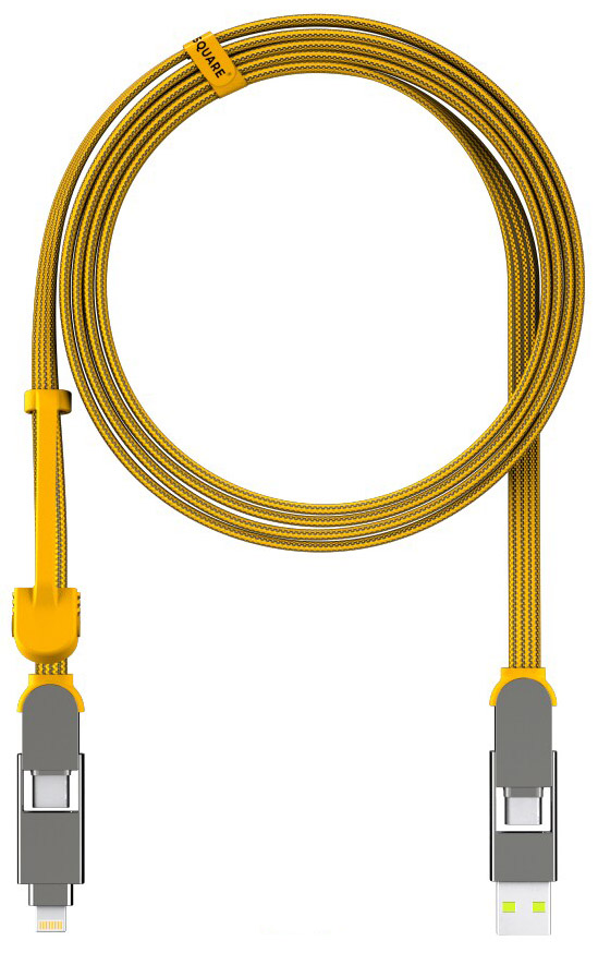 Rolling Square inCharge XL 6 in 1 Charging Cable / 2 Meters / 100W / Yellow