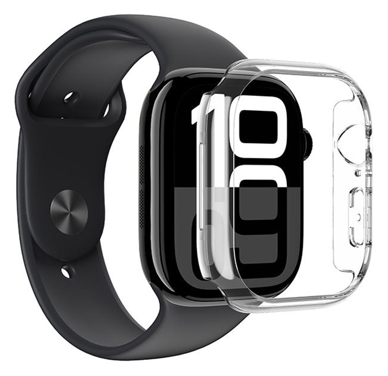 كفر AmazingThing Frame Lite لساعة ابل 10 / حجم 46 / يحمي من الطيحات و الخدوش / شفاف