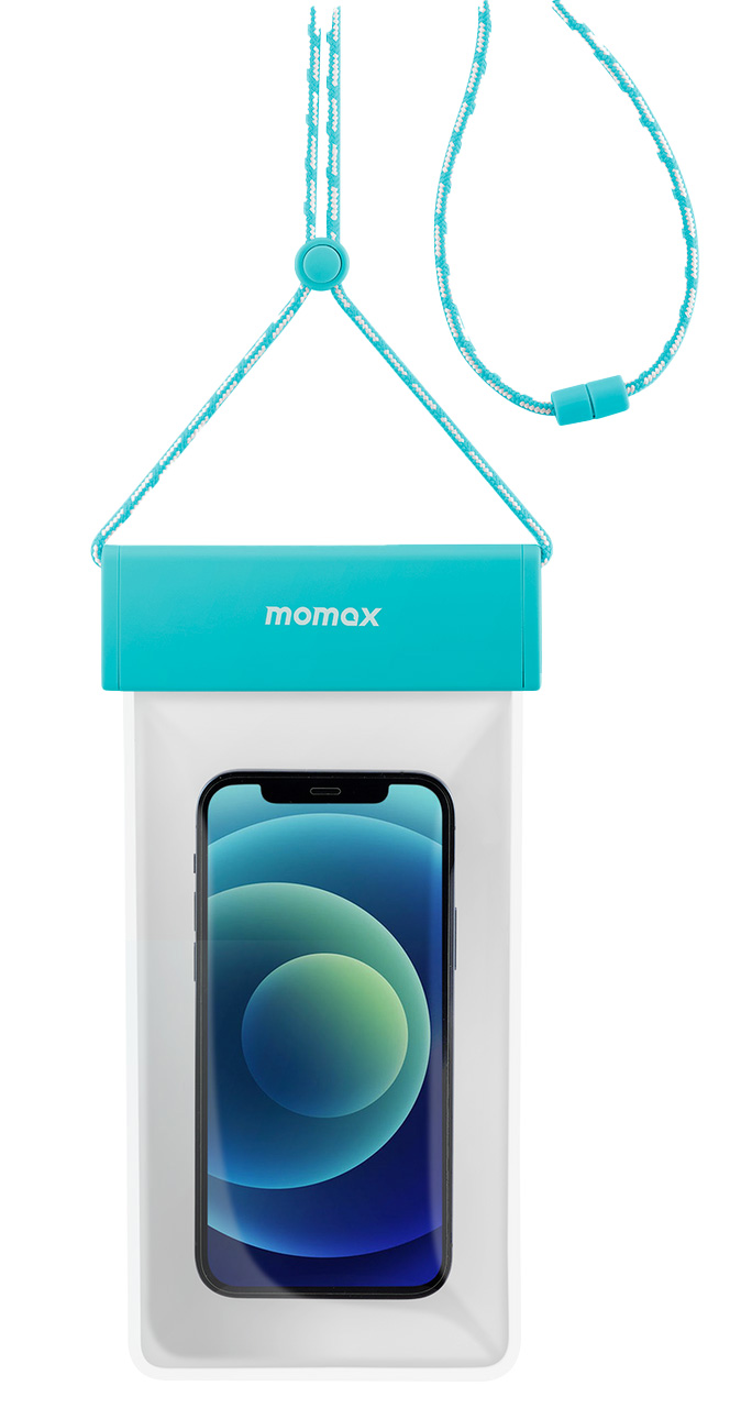 Momax Waterproof Phone Protection Bag / + Hanging Cord / Blue