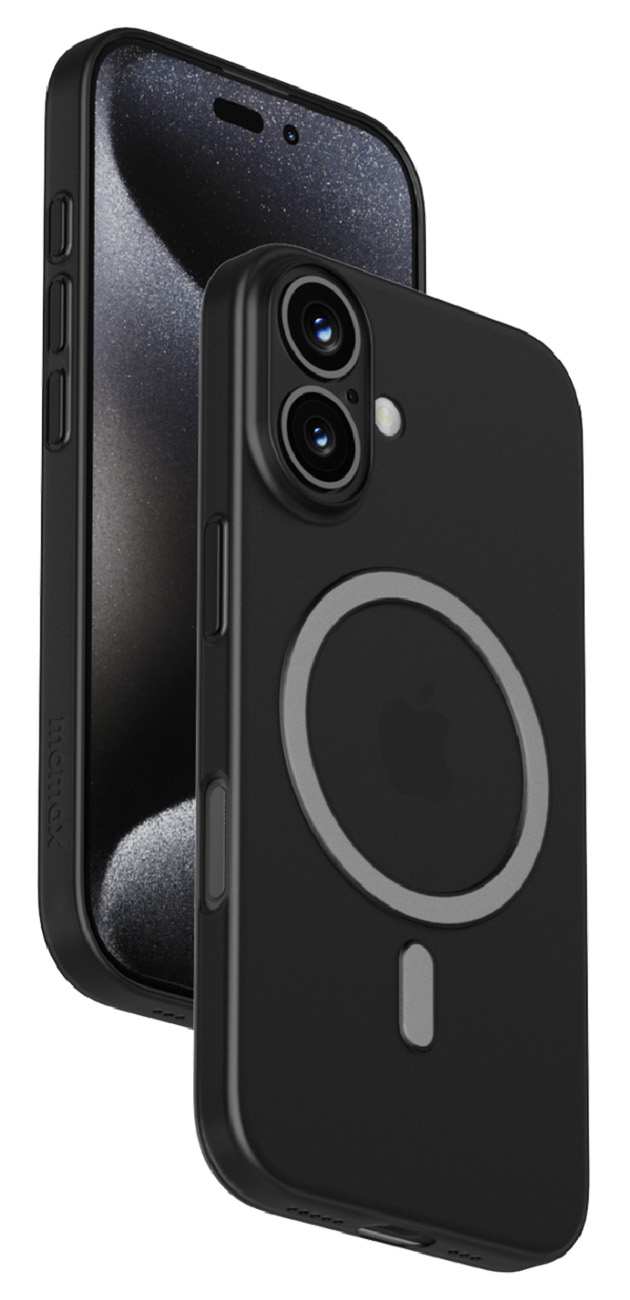 كفر Momax Lite لايفون 16 بلس / يدعم MagSafe / تصميم نحيف / ضد الطيحات / اسود