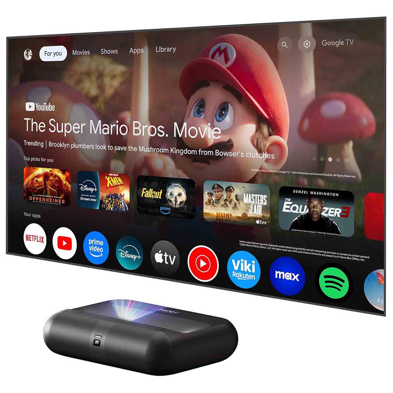 بروجكتر ليزر K300s من Yaber / دقة 1080P / يدعم TV Dongle / عرض 100 انش / يدعم الأوامر الصوتية