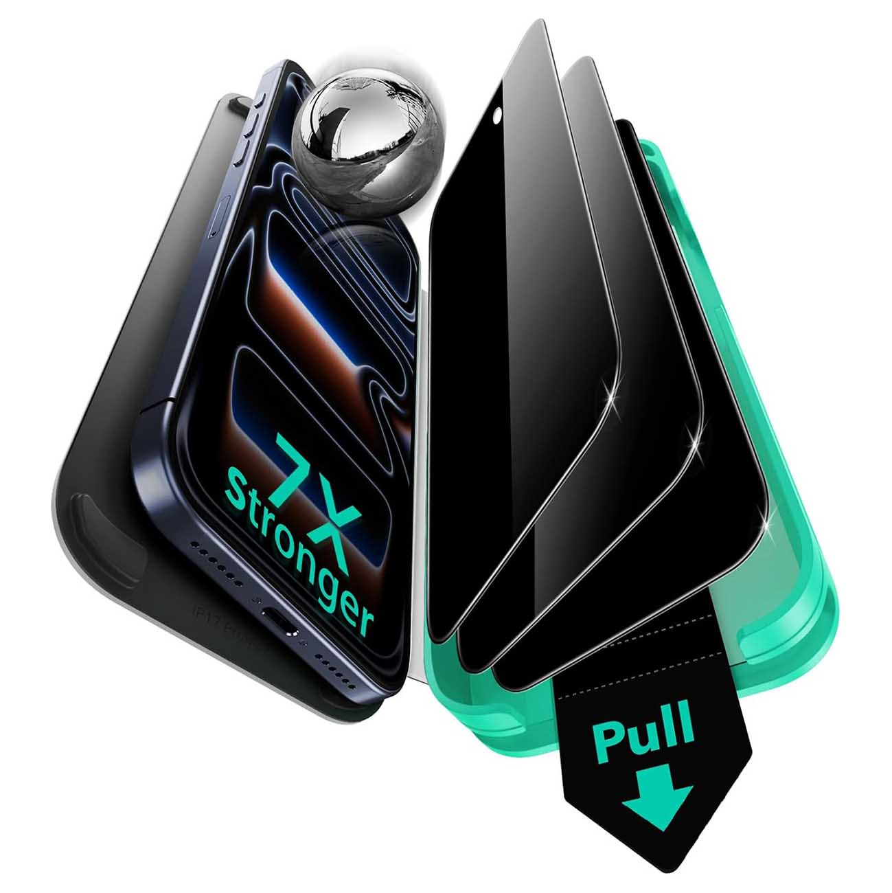 ESR Screen Protector for iPhone 17 Pro Max / Scratch and Drop-Resistant / Privacy Glass / 3 Pack