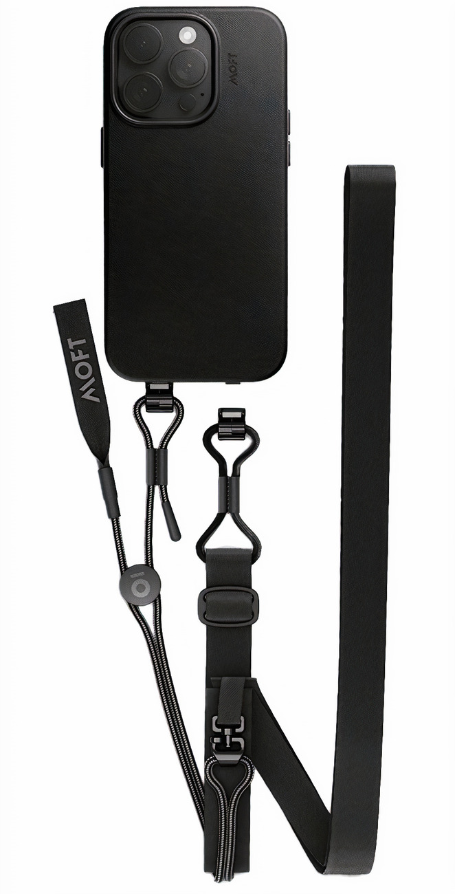 Moft Lanyard Strap / Adjustable Length up to 150 cm / Compatible with Most Phone Cases / Black