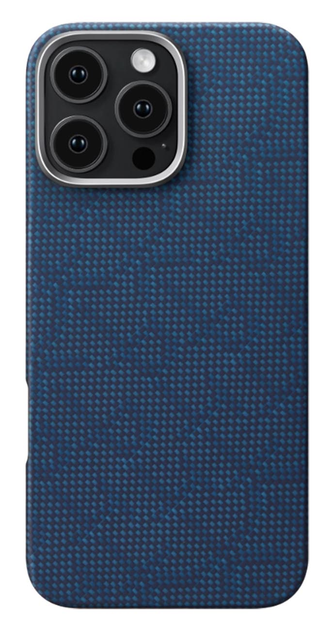 PITAKA Case for iPhone 16 Pro / Carbon Fiber / Support MagSafe / Slim & Lightweight / Navy Blue