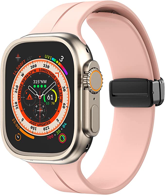 974Bands Sport Silicon Band with Magnetic Buckle / Size 44 / 45 / 49 / Pink