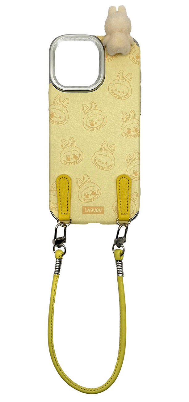 Labubu iPhone 15 Pro Case / With Wrist Strap / 3D Design / Drop & Scratch Resistant / Yellow