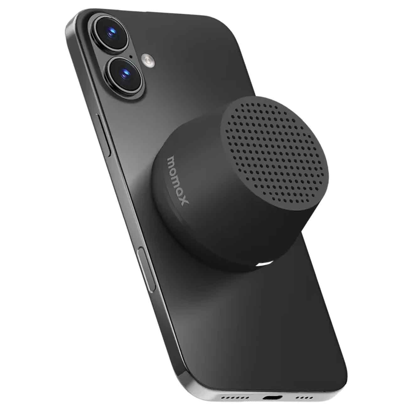 Momax 1-Vibe Go Lite Magnetic Wireless Speaker / Water-Resistant / Used as a Phone Stand / Black