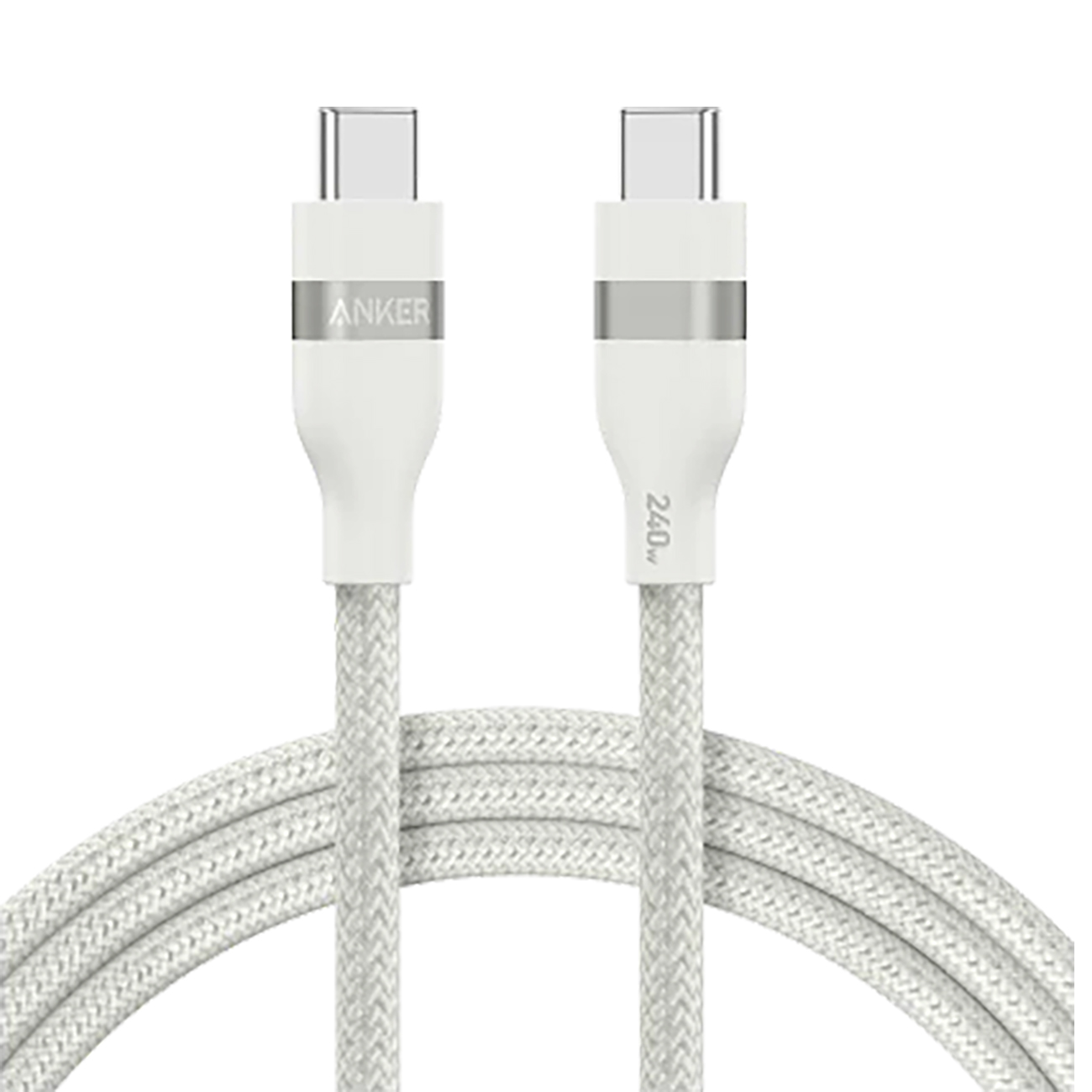 Anker Type-C To Type-C Cable / Durable Design / 1.8m Length / 240W Power / White 