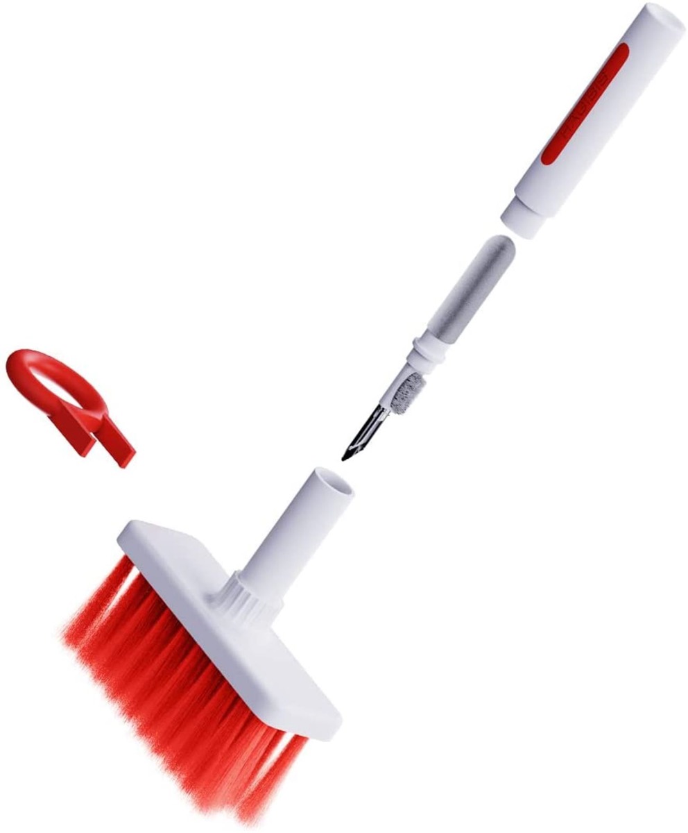 فرشاة تنظيف 5 في 1 / لتنظيف الكيبورد و السماعة وغيرها / ابيض