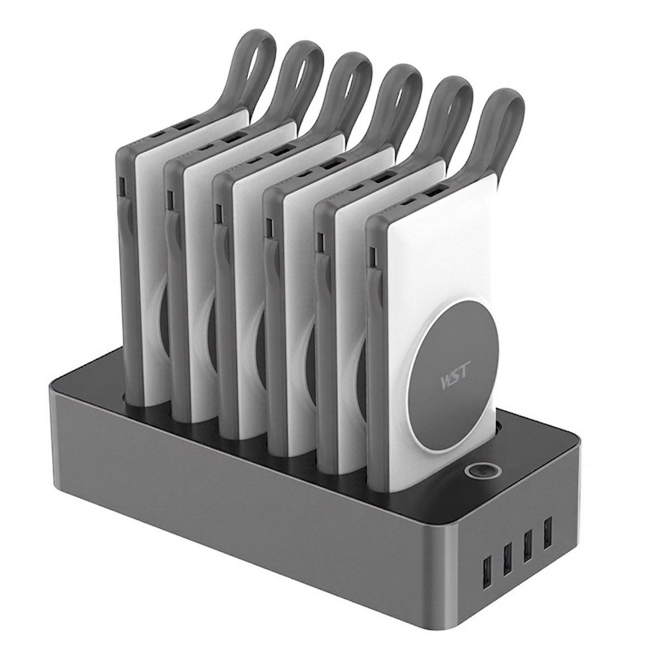 WST 6-in-1 Power Bank Docking Station / 10,000mAh Capacity / Supports Wireless Charging / White