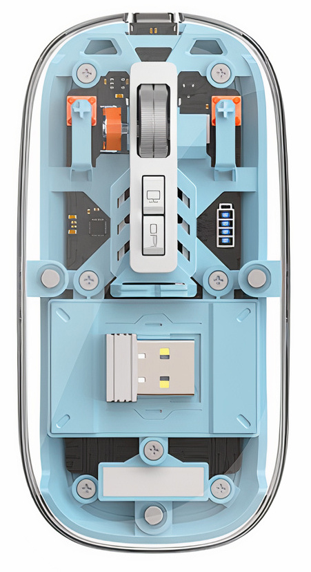 WiWU Crystal Wireless Mouse / Lightweight & Comfortable / Transparent Blue