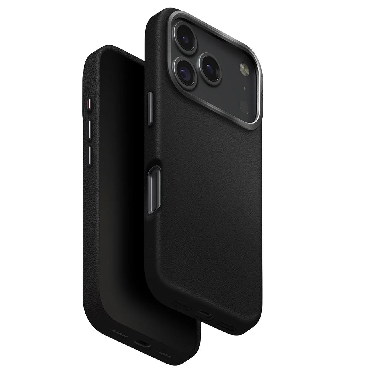 UNIQ Lyden Case for iPhone 17 Pro / Support MagSafe / Drop-Resistant / Vegan Leather / Black