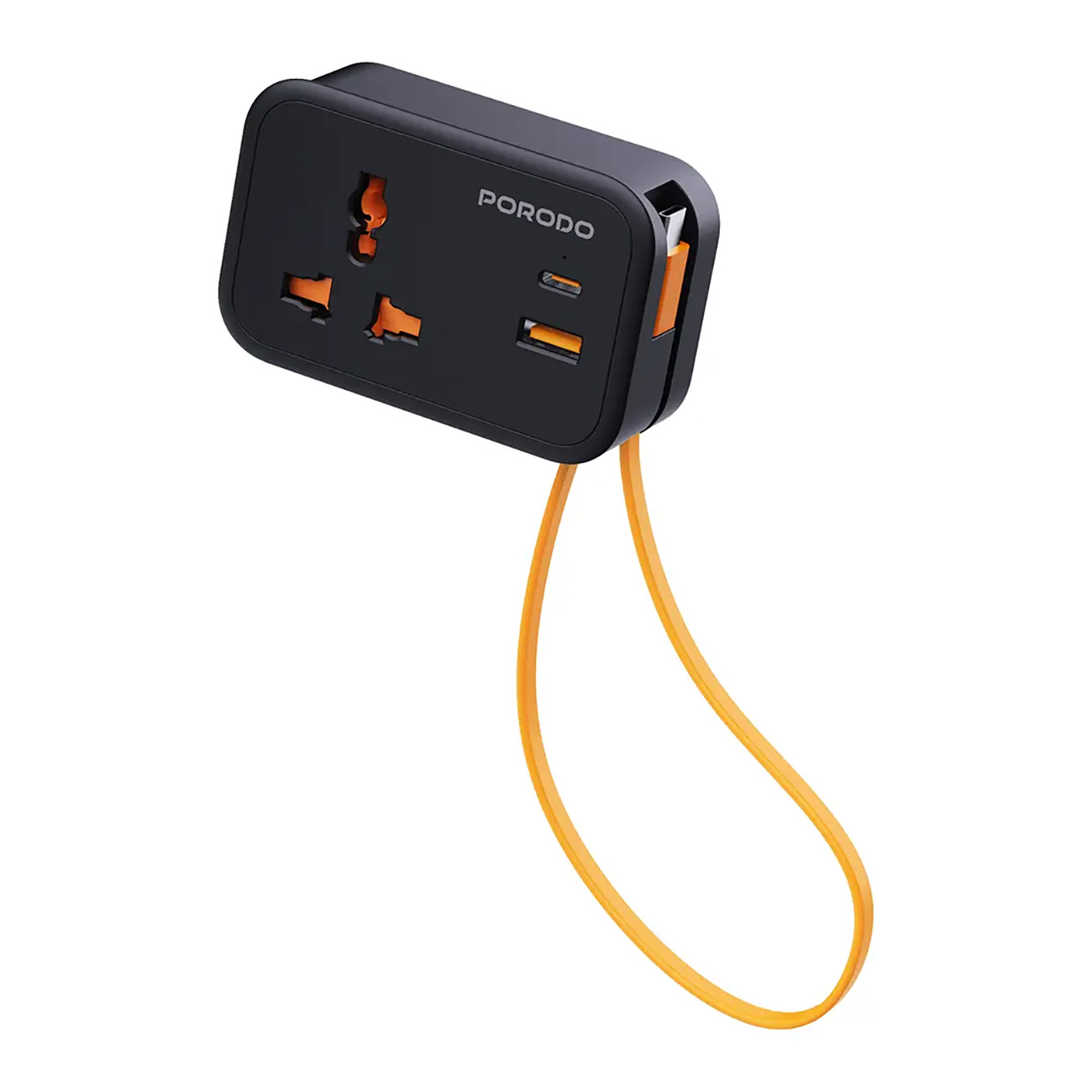 Porodo Wall Charger / 20W Power / Type-C Port + USB Port / With Built-in Type-C Cable