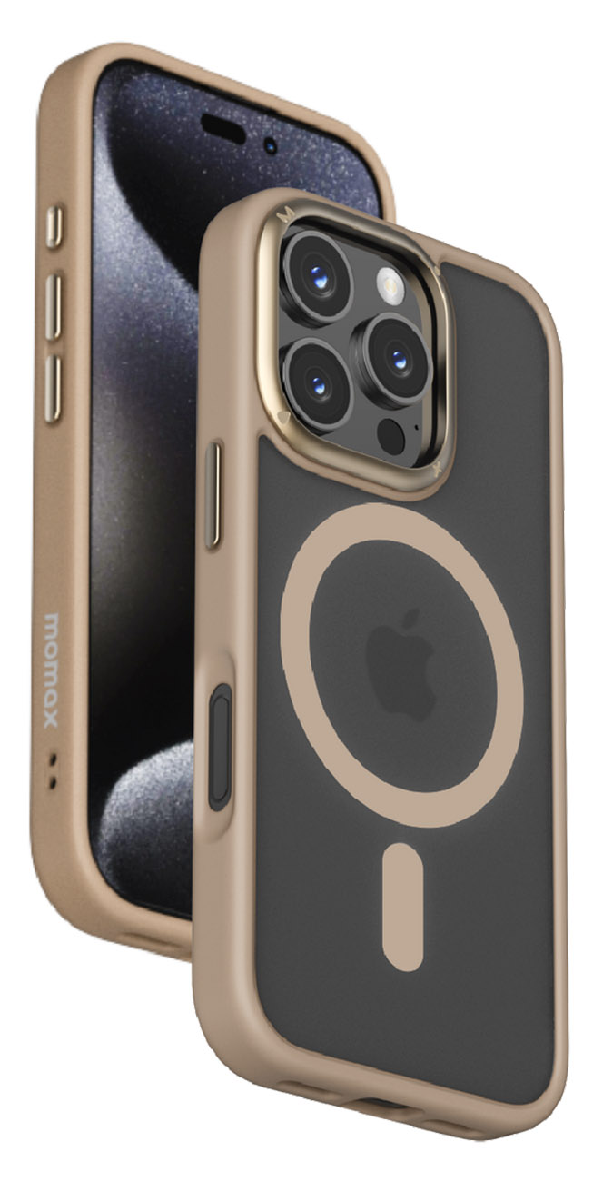 كفر Momax Play لايفون 16 برو / يدعم MagSafe / ضد الطيحات / روز جولد