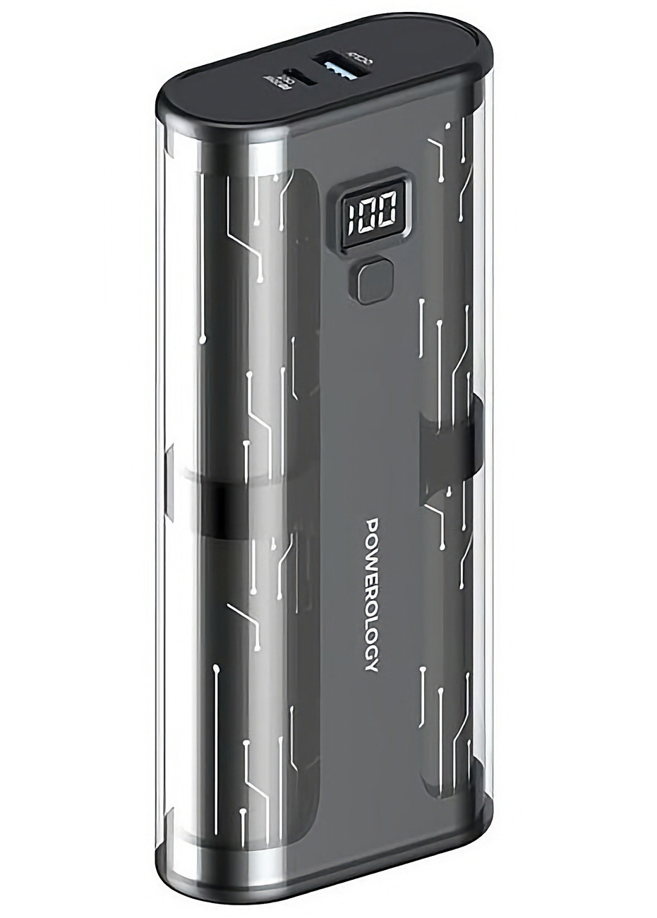 Powerology Crystalline Power Bank 20,000mAh Capacity / Fast PD Charging / 65W Power + 3 Inputs