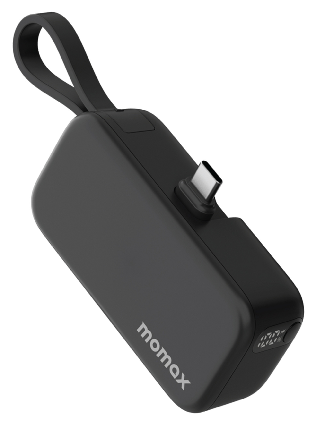 Momax Power Bank 5000 mAh / With Type-C Plug / Built-in Type-C Port + Cable / Black