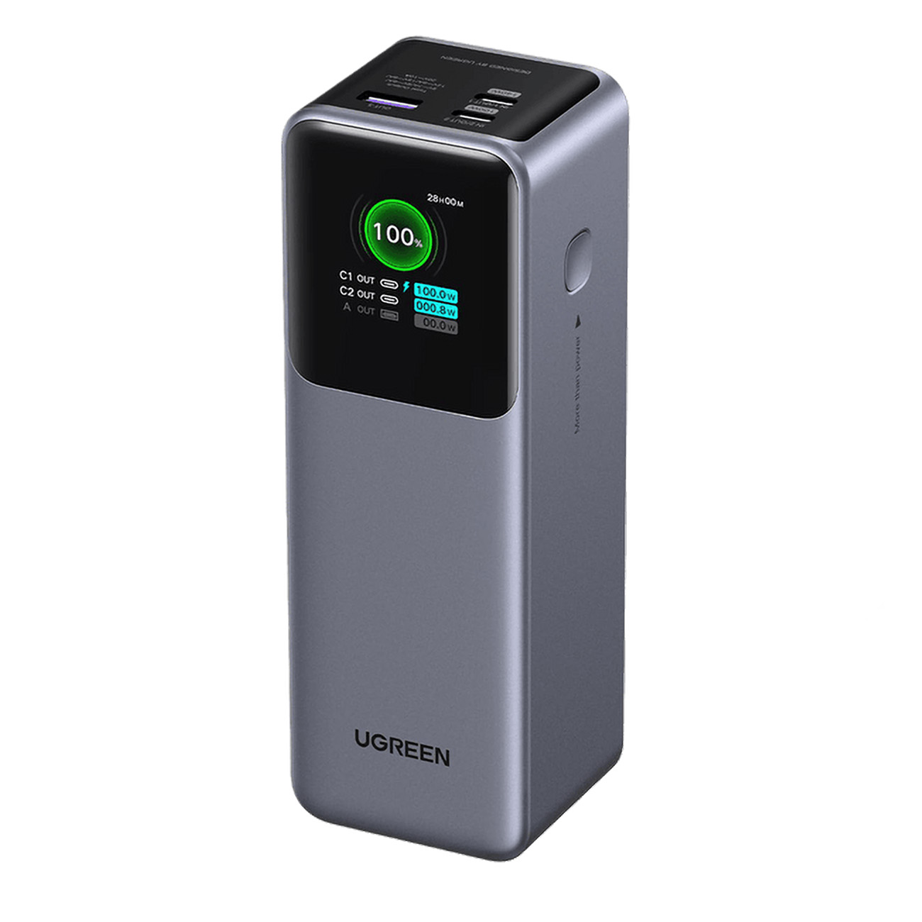 UGREEN 25,000mAh Power Bank / 2 Type-C Ports + 1 USB-A Port / 200W Power / TFT Display