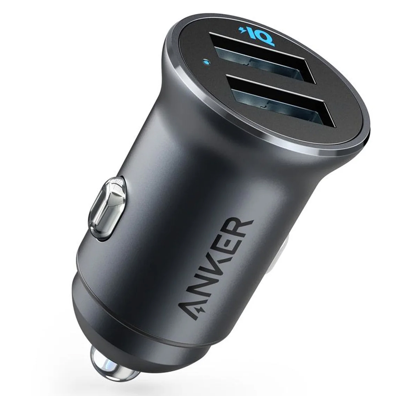 Anker Car Charger 24W / 2 USB-A Ports / Charges Two Devices / Compact Size