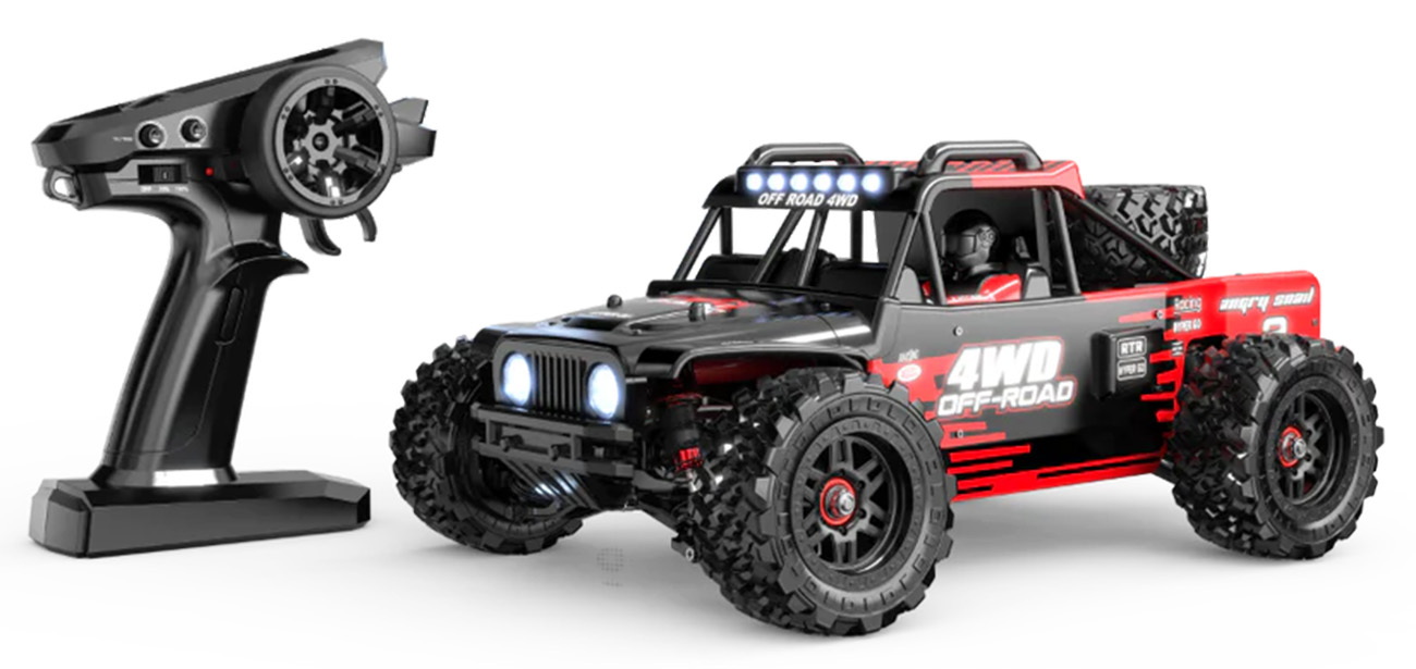 سيارة Hyper Go 14209 الكهربائية / مع ريموت تحكم / تعمل بالبطارية / ضد الصدمات / احمر و اسود