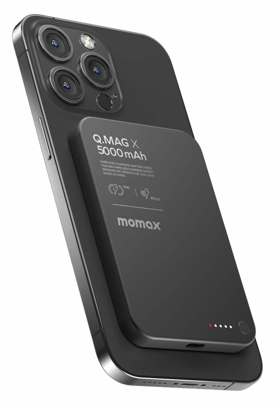 Momax Q.Mag X 2nd Gen Magnetic Power Bank / Supports MagSafe / 5000 mAh / Black