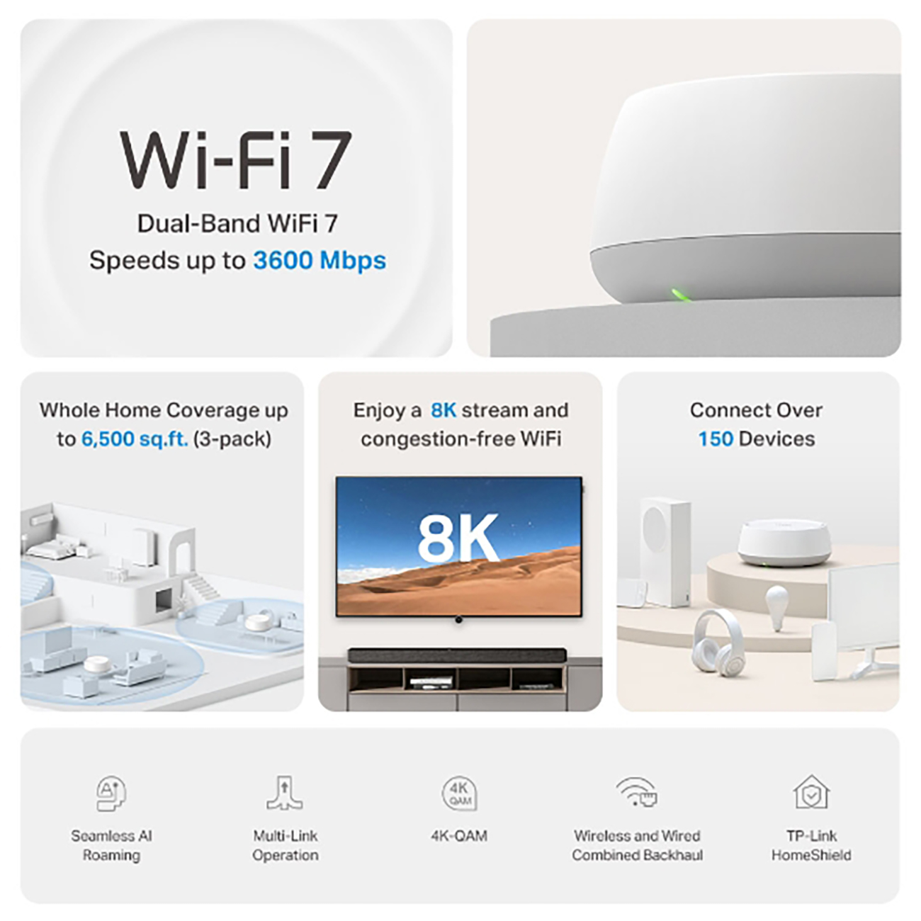 TP-Link Deco BE3600 Router / Wi-Fi 7 Support / High-Speed Wired 
