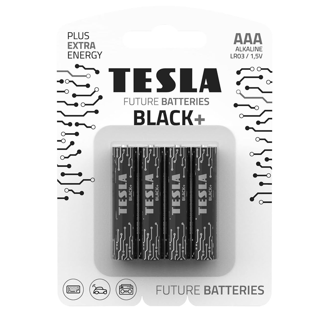 بطاريات TESLA Black بلس نوع AAA / حزمة من 4 بطاريات