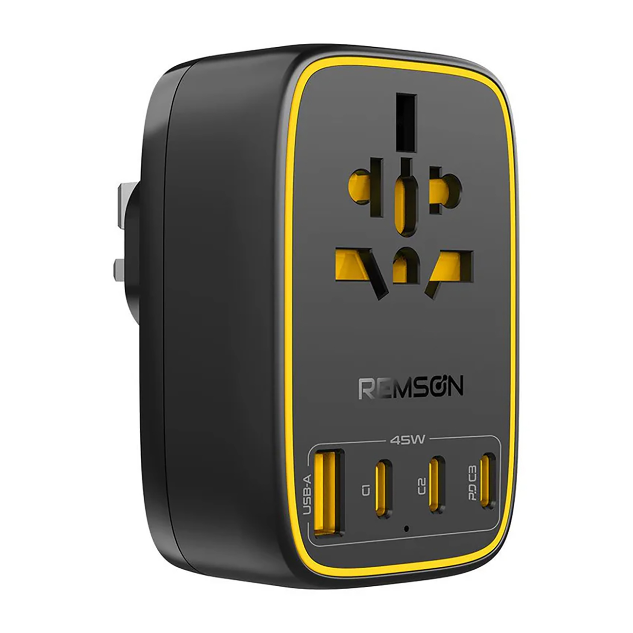 Remson OmniPlug Travel Adapter / with 3 Type-C Ports + USB Port + AC ...